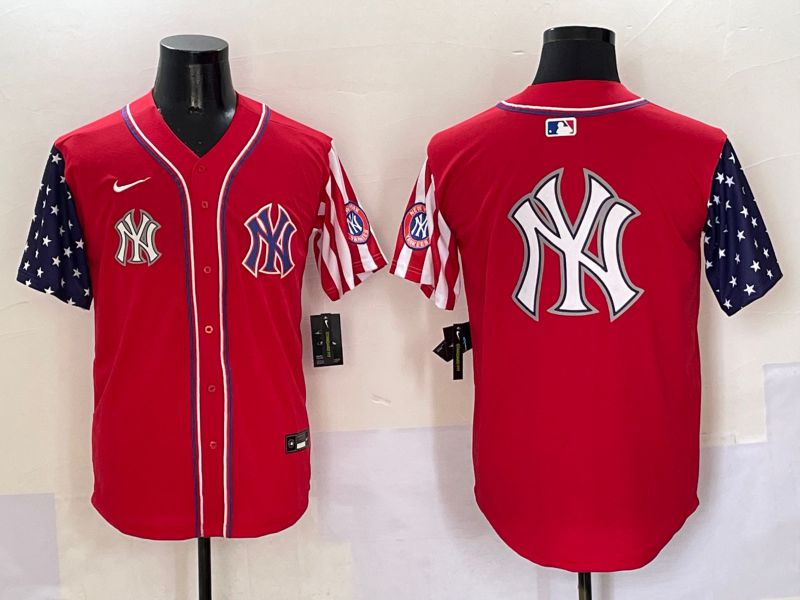 Men New York Yankees Blank Red a generation of national flags Jointly Name 2025 Nike MLB Jersey style 35->new york yankees->MLB Jersey